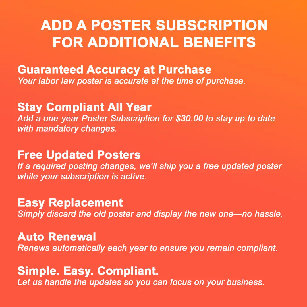 Labor Law Poster Subscription Information