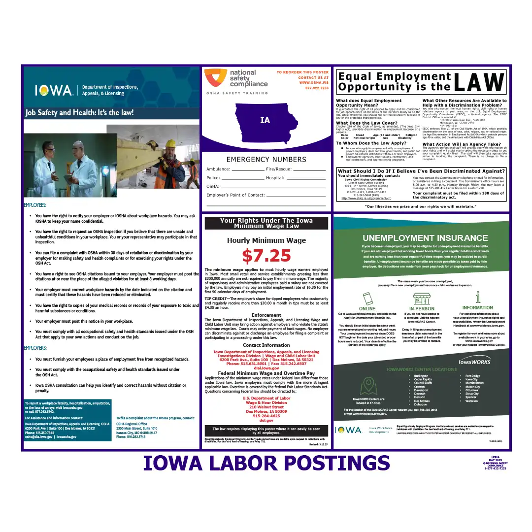 Iowa Labor Law Poster English