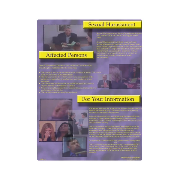 Sexual Harassment Information Safety Poster