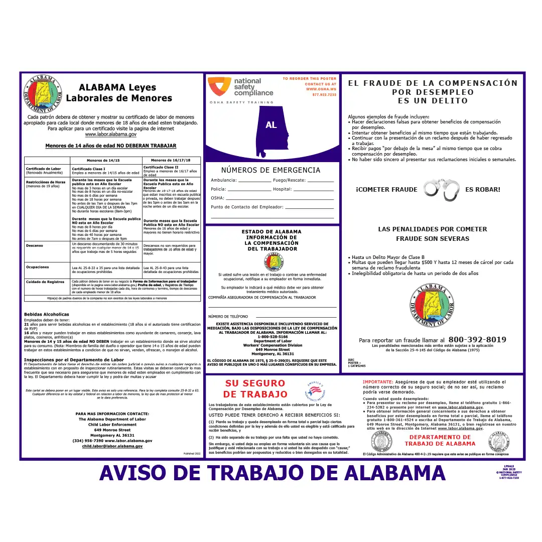 Alabama Labor Law Poster Spanish