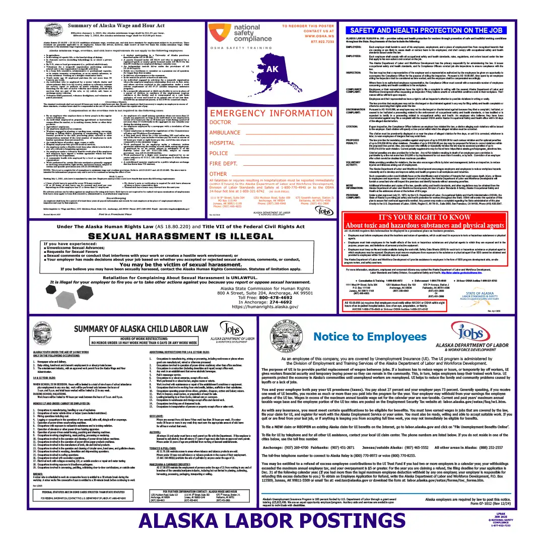 Alaska Labor Law Poster English