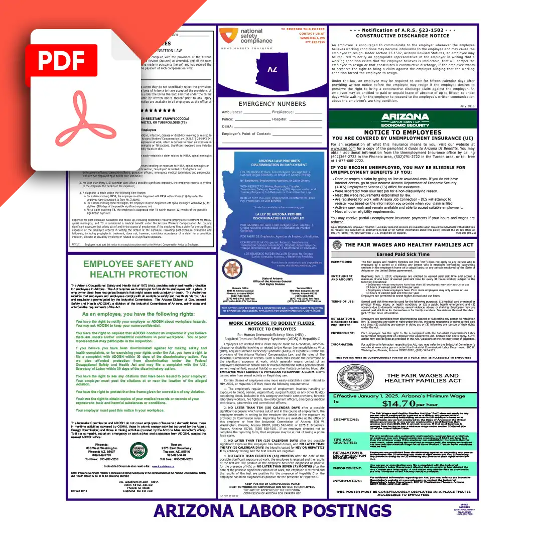 Arizona Labor Law Poster PDF Download