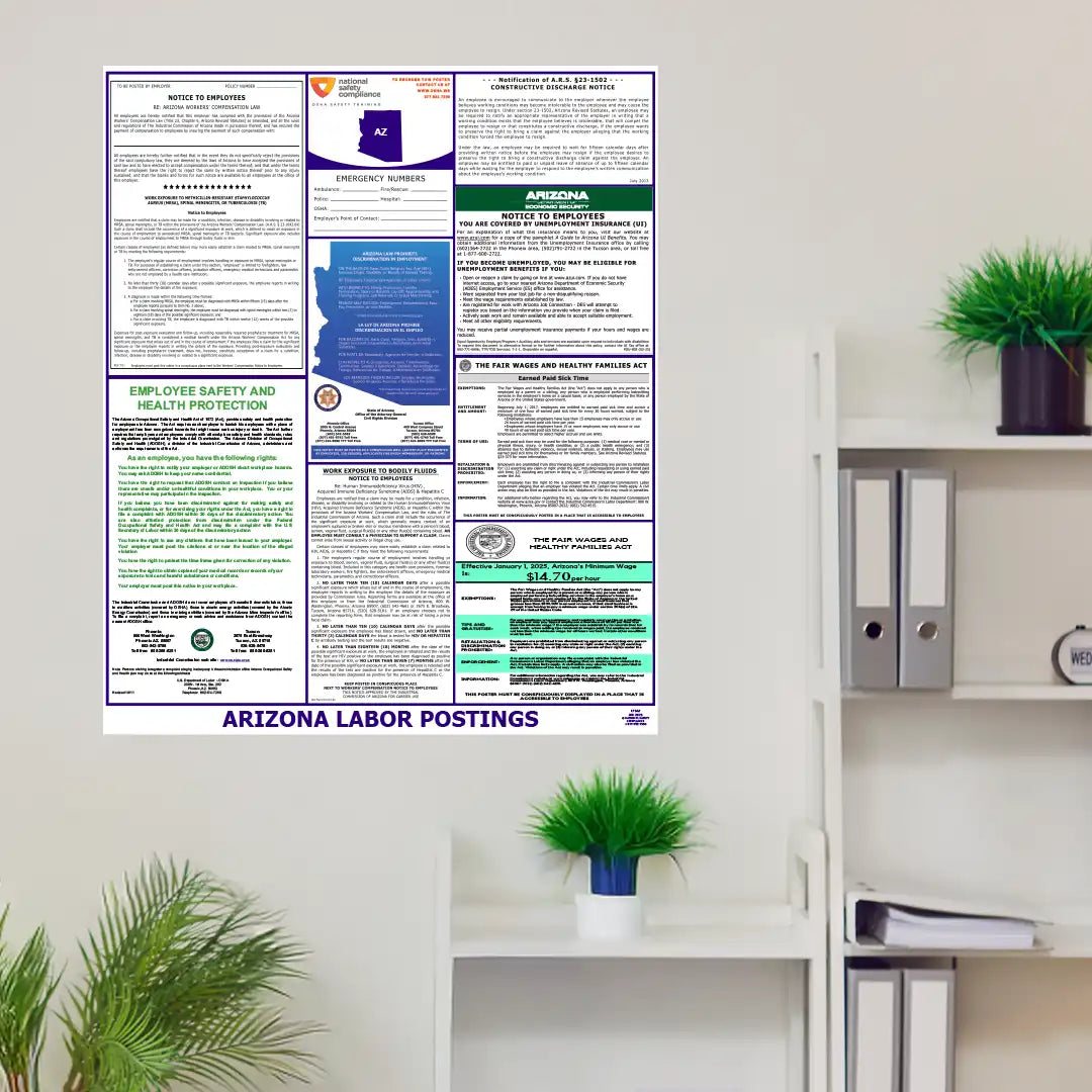 Arizona Labor Law Poster in room
