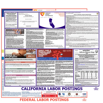 California & Federal Labor Law Poster English
