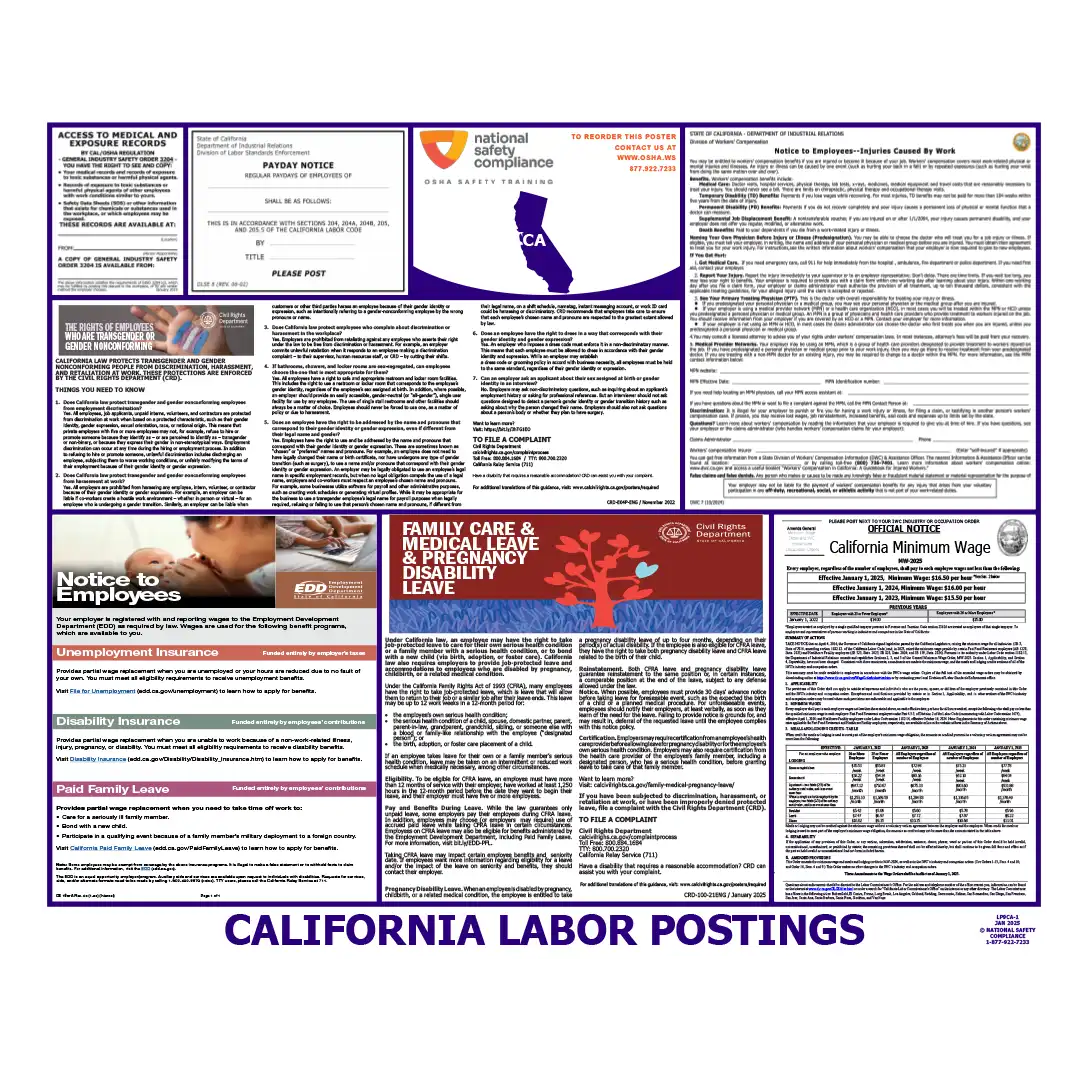 California Labor Law Poster English