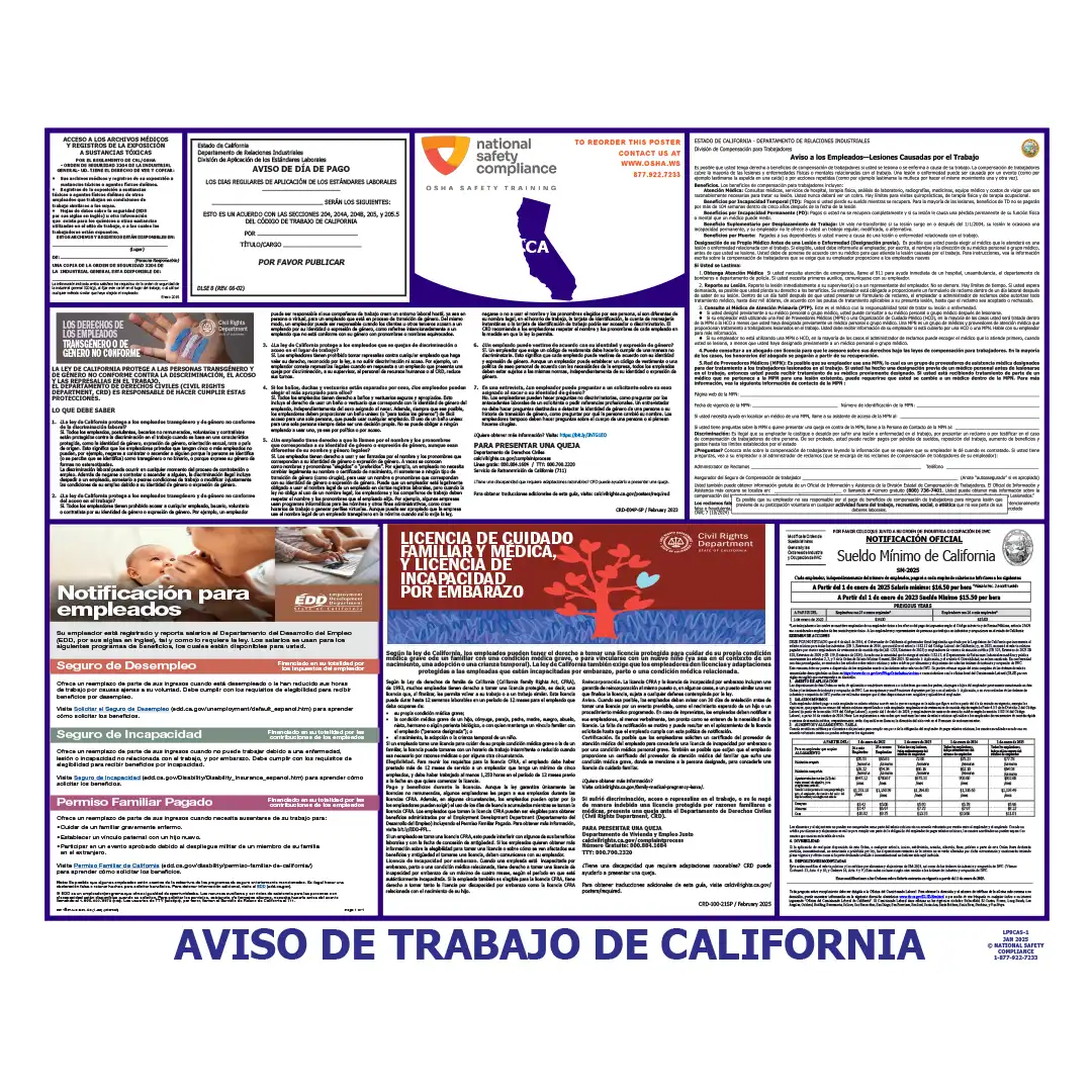 California Labor Law Poster Spanish