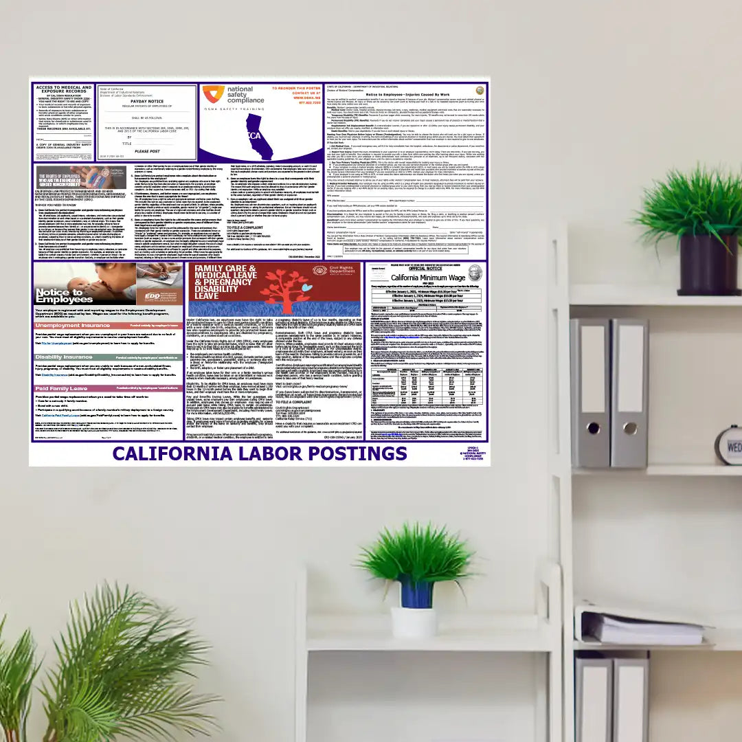 California Labor Law Poster in room
