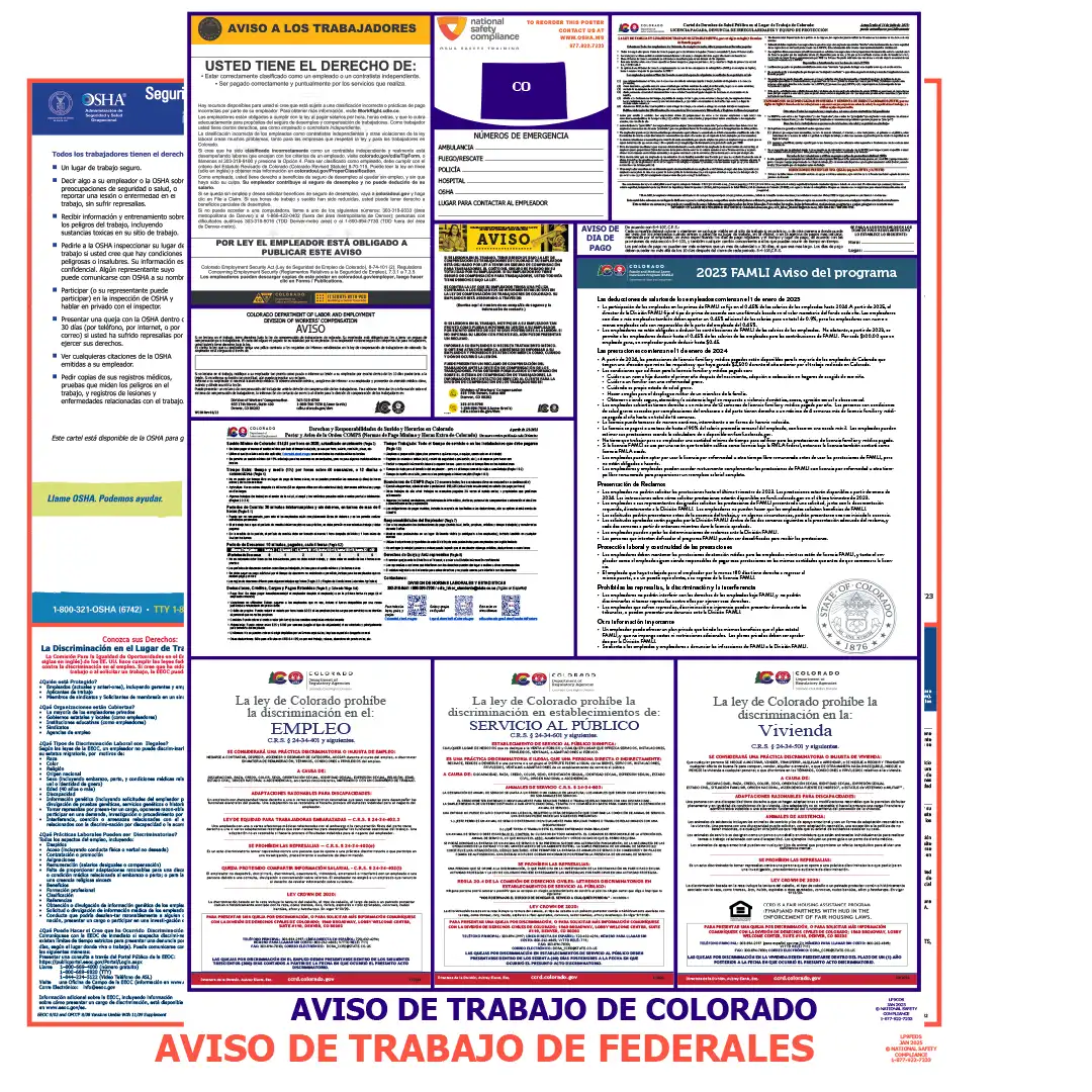 Colorado & Federal Labor Law Poster Spanish