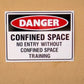 Confined Space Entry Streaming Danger Sign