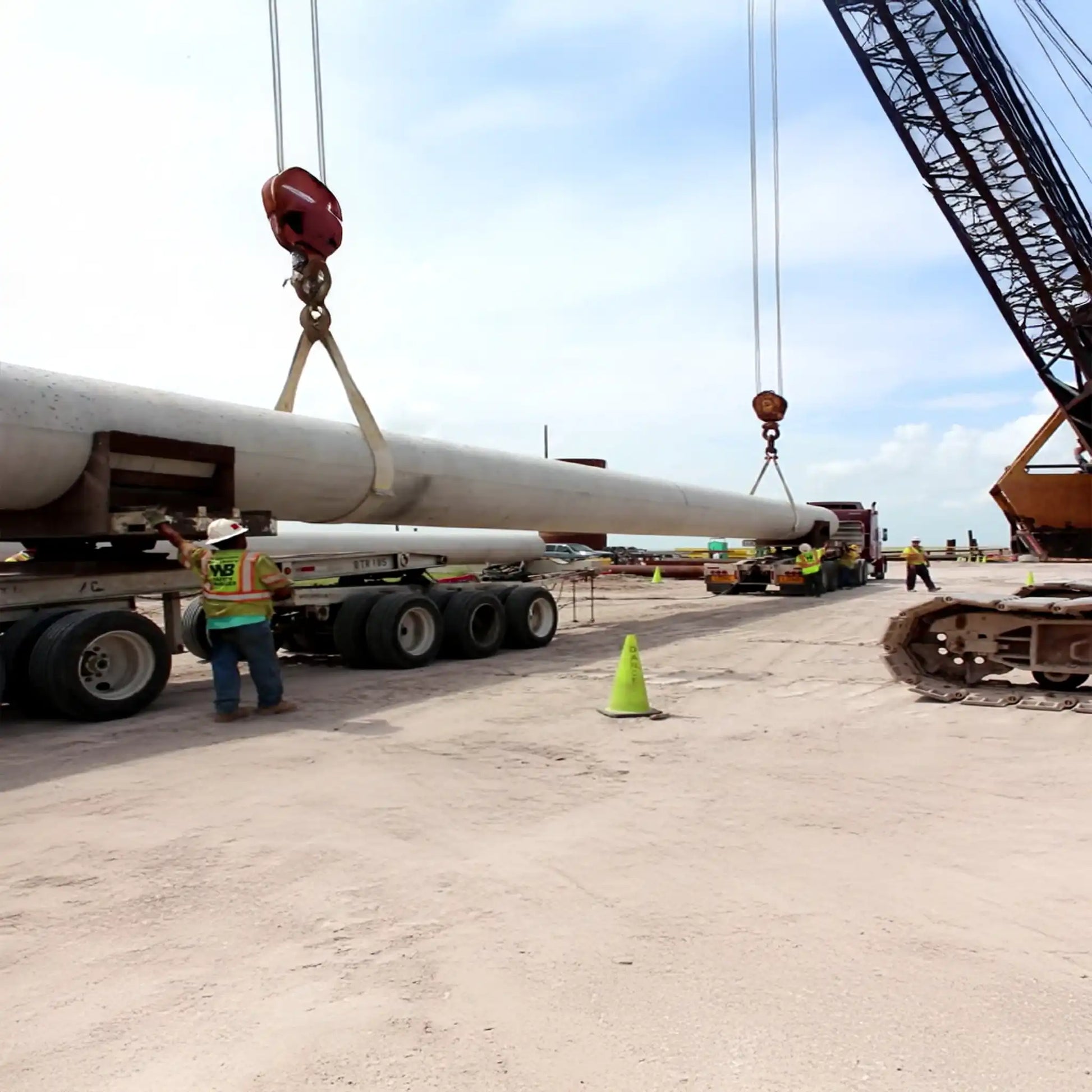 Crane Safety Rigging Streaming Crane Carrying Pipe