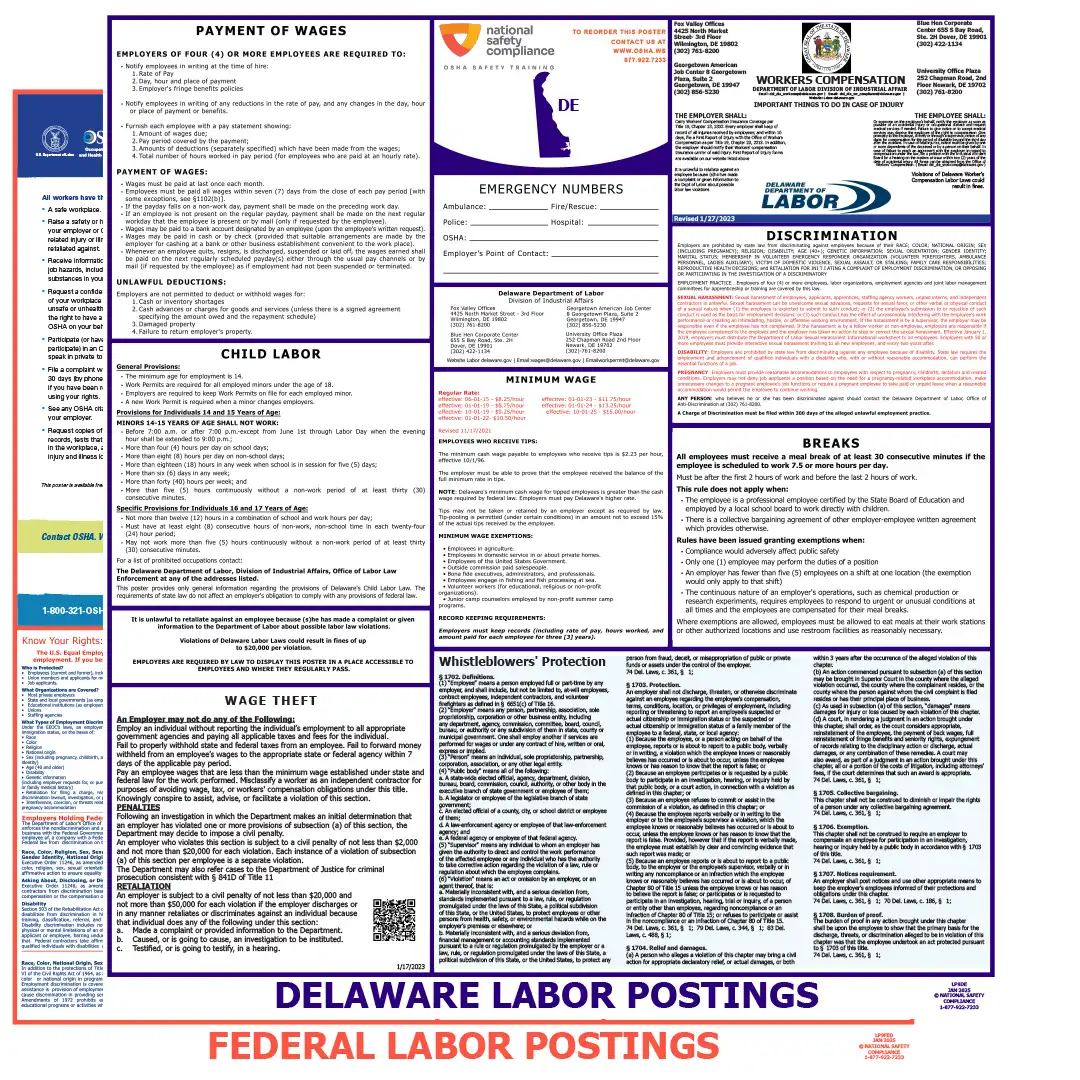 Delaware and Federal Labor Law Posters