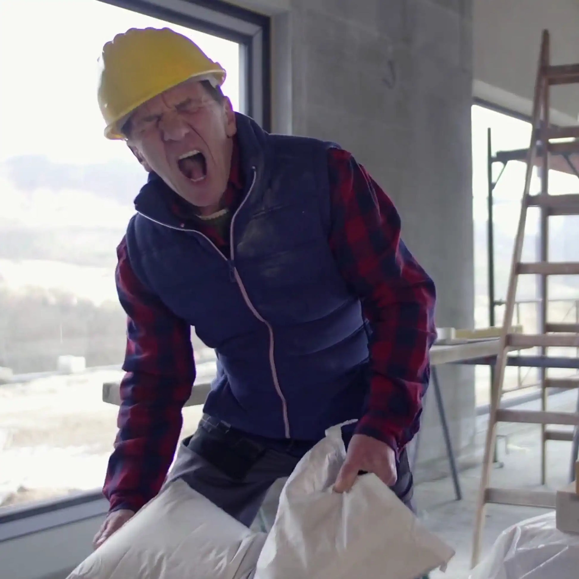 Ergonomics Industrial Streaming Man in Pain