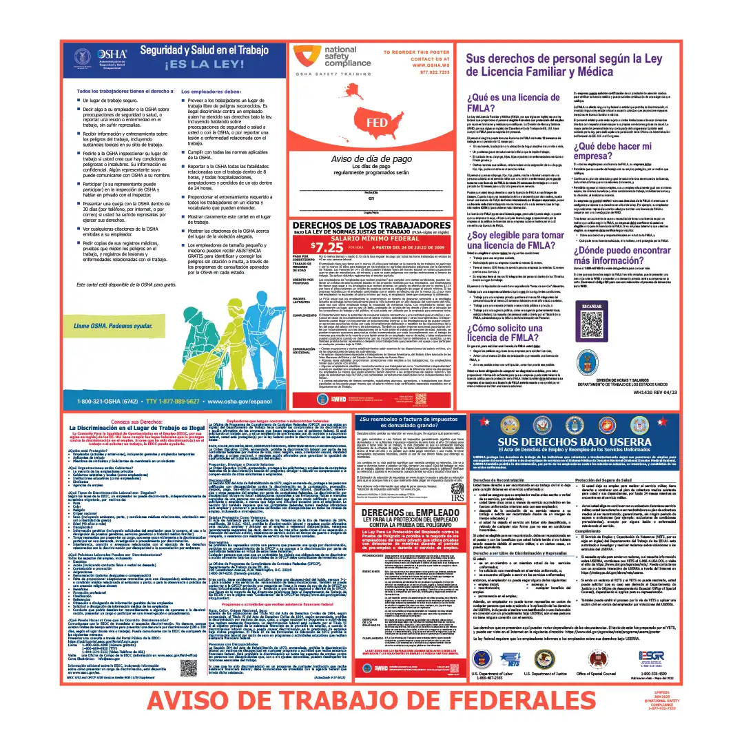 Federal Labor Law Poster in Spanish