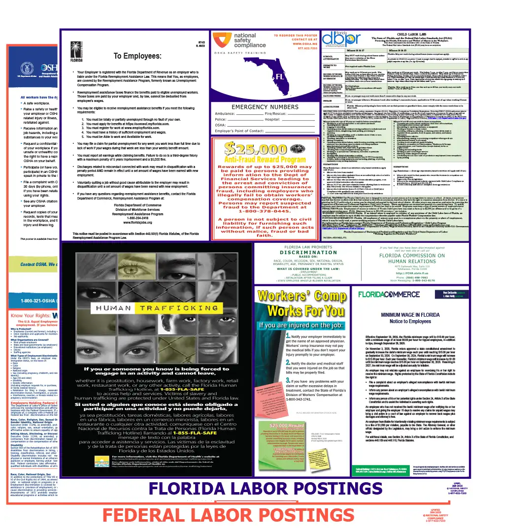 Florida & Federal Labor Law Poster Engish