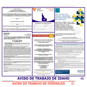 Idaho & Federal Labor Law Poster Spanish