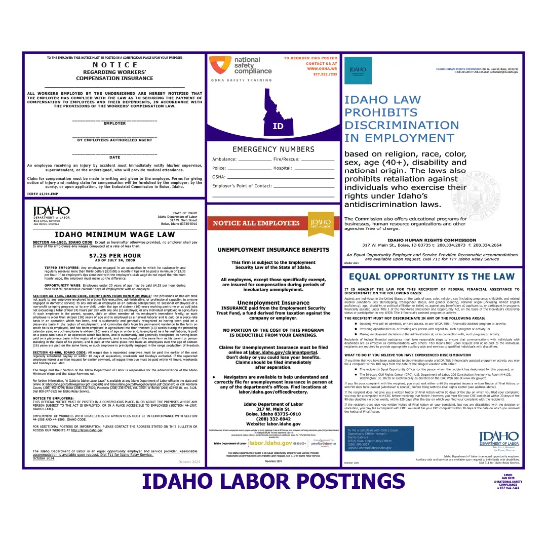 Idaho Labor Law Poster