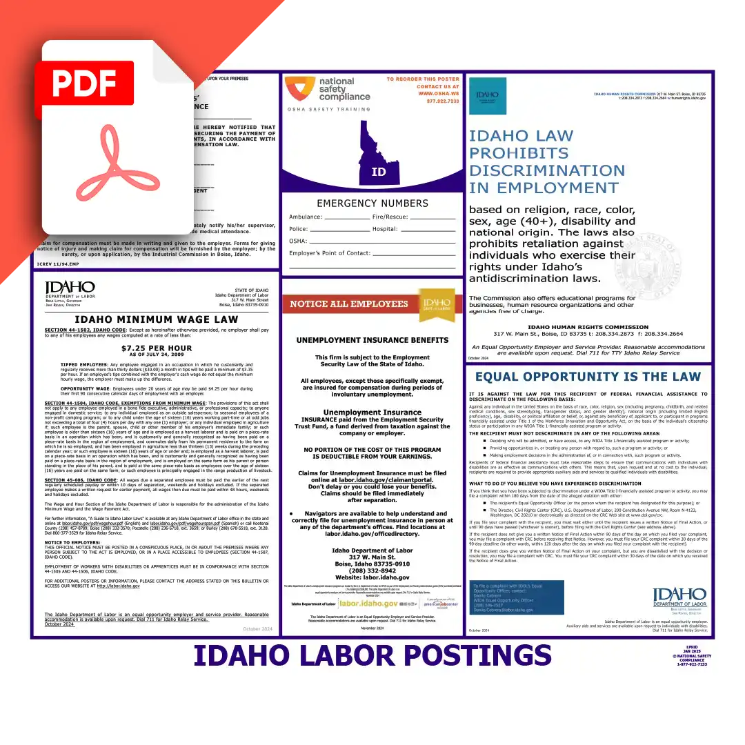 Idaho Labor Law Poster PDF Download