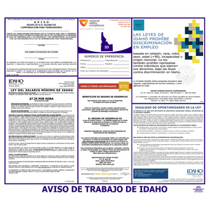 Idaho Labor Law Poster Spanish
