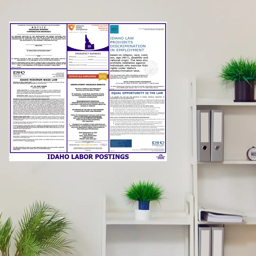 Idaho Labor Law Poster in room