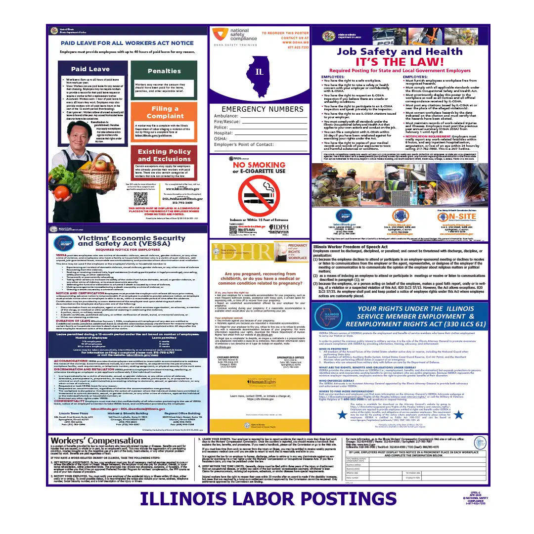 Illinois Labor Law Poster English