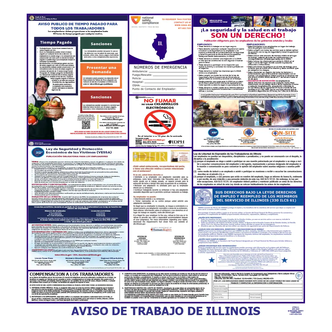 Illinois Labor Law Poster Spanish