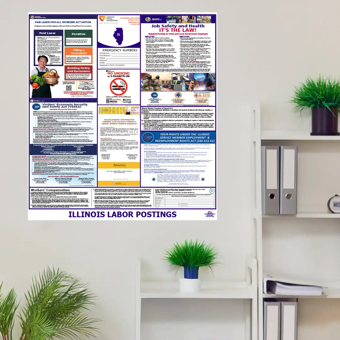 Illinois Labor Law Poster in room