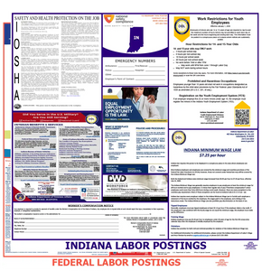 Indiana & Federal Labor Law Poster English