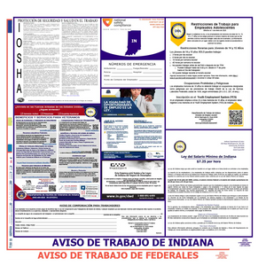 Indiana & Federal Labor Law Poster Spanish