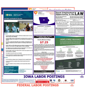 Iowa & Federal Labor Law Poster English