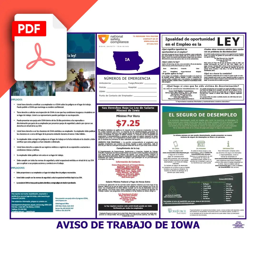 Iowa Spanish Labor Law Poster PDF Download