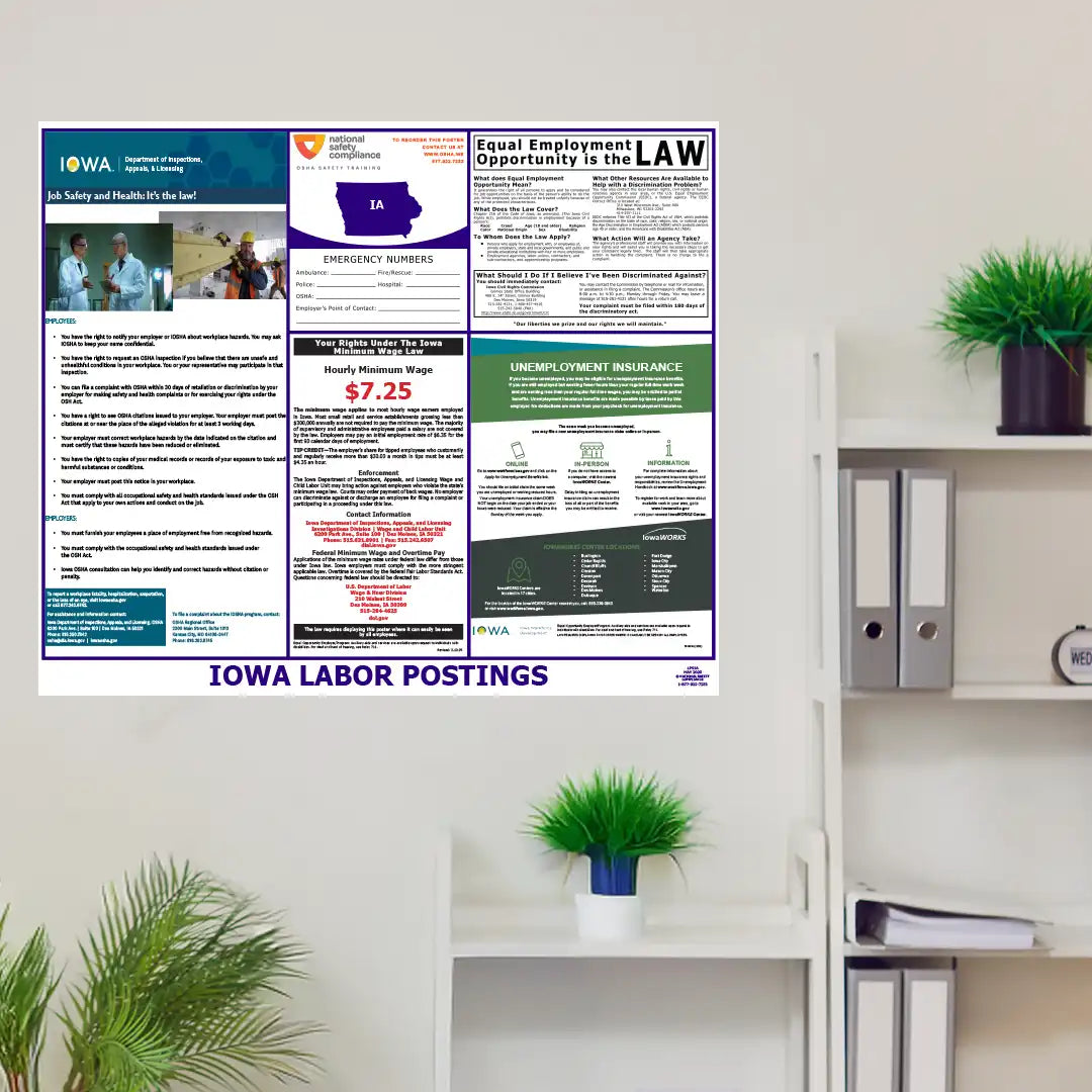 Iowa Labor Law Poster in room