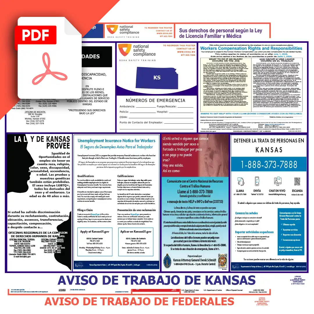 Kansas & Federal Spanish Labor Law Posters PDF Downloads