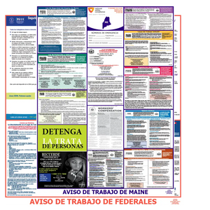 Maine & Federal Labor Law Poster Spanish