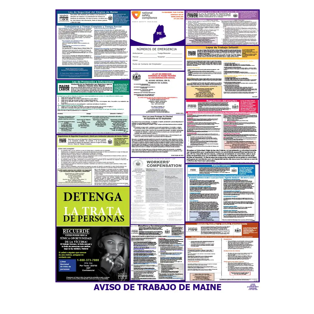 Maine Labor Law Poster Spanish