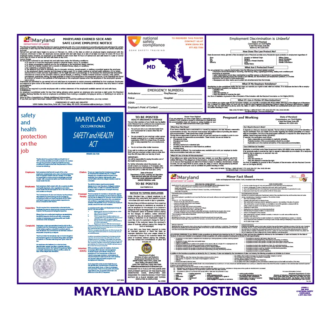 Maryland Labor Law Poster English