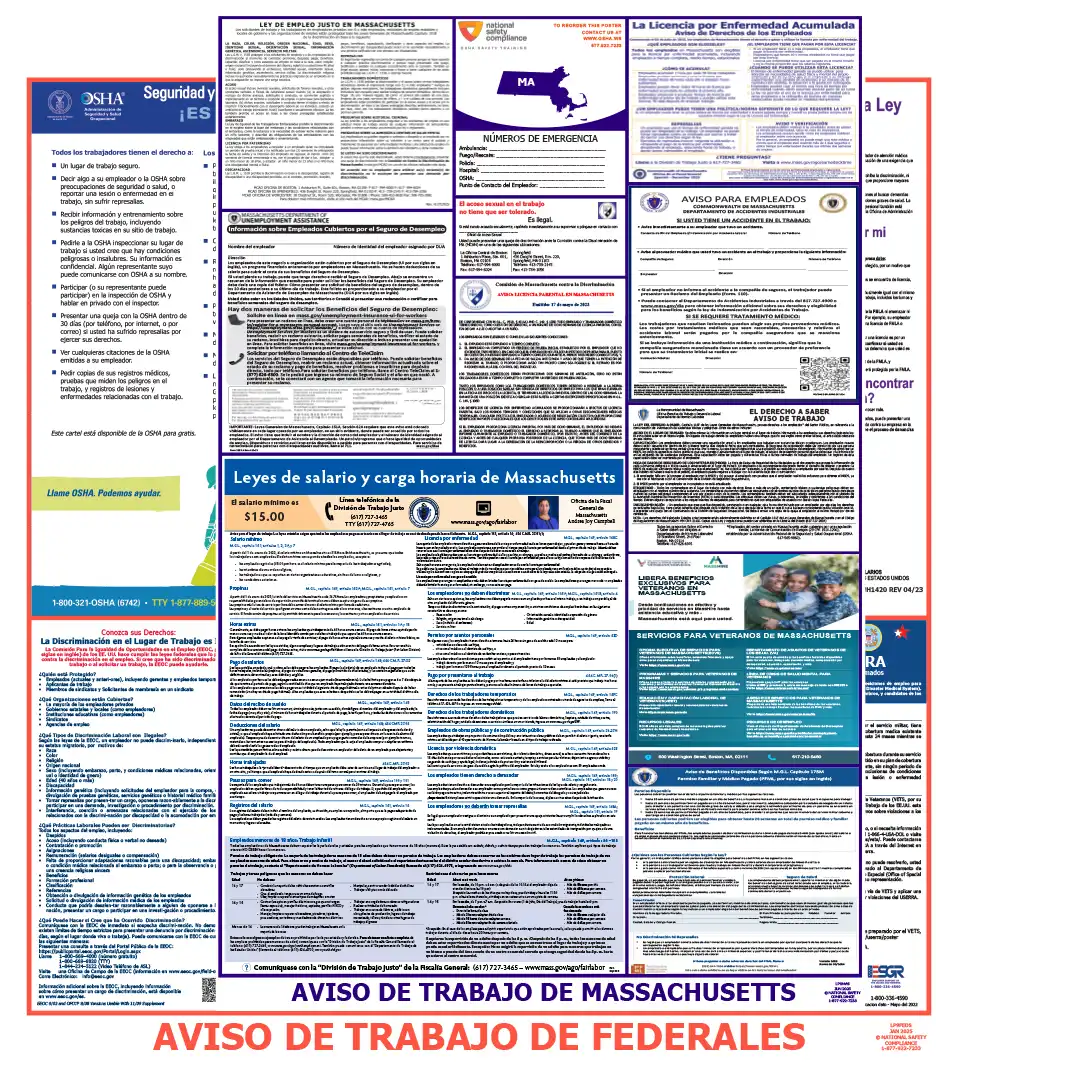 Massachusetts and Federal Posters in Spanish