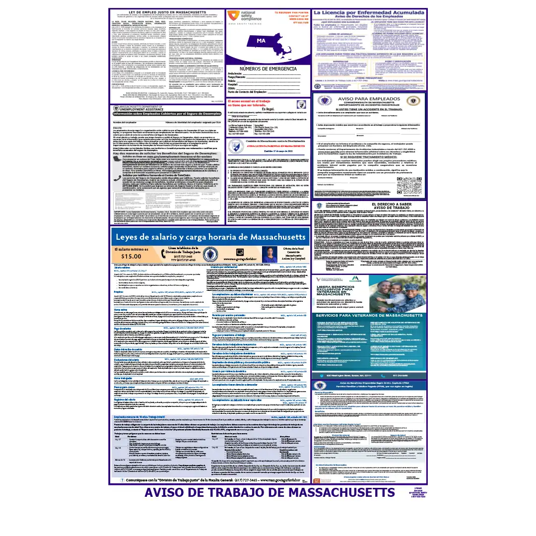 Massachusetts Labor Law Poster Spanish