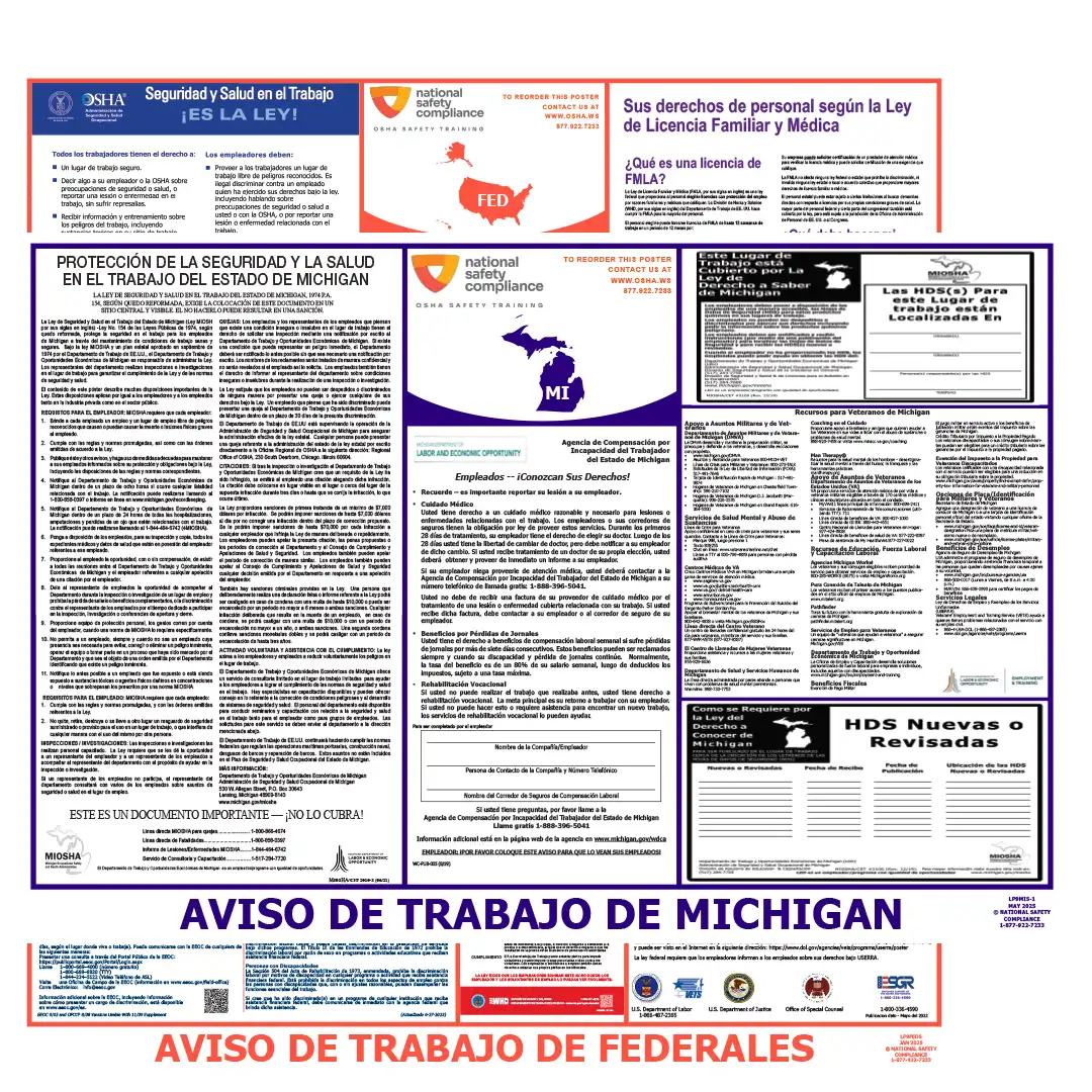 Michigan and Federal Labor Law Posters in Spanish