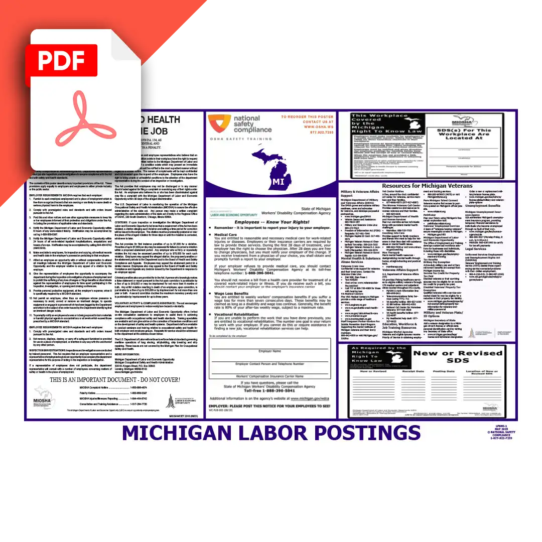 Michigan Labor Law Poster PDF Download