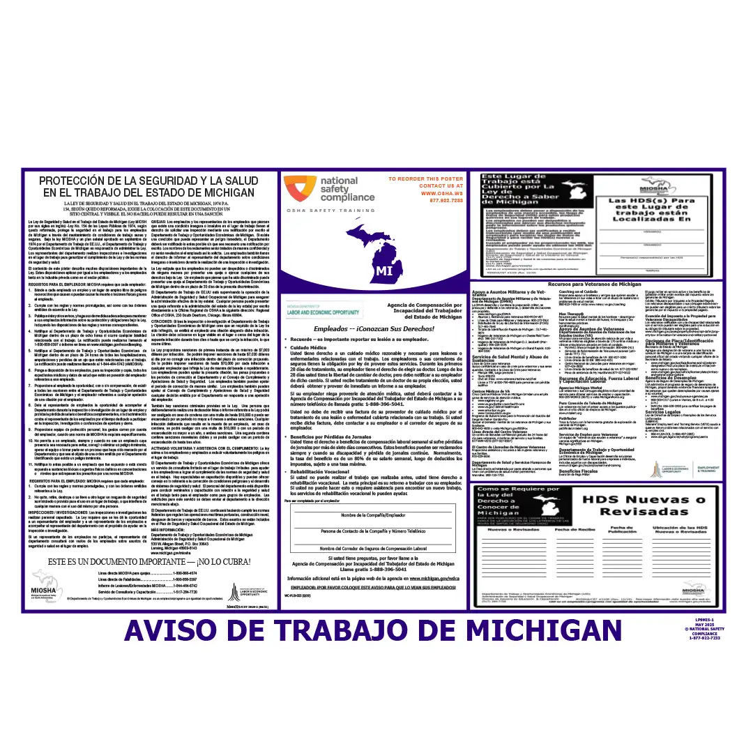 Michigan Labor Law Poster Spanish