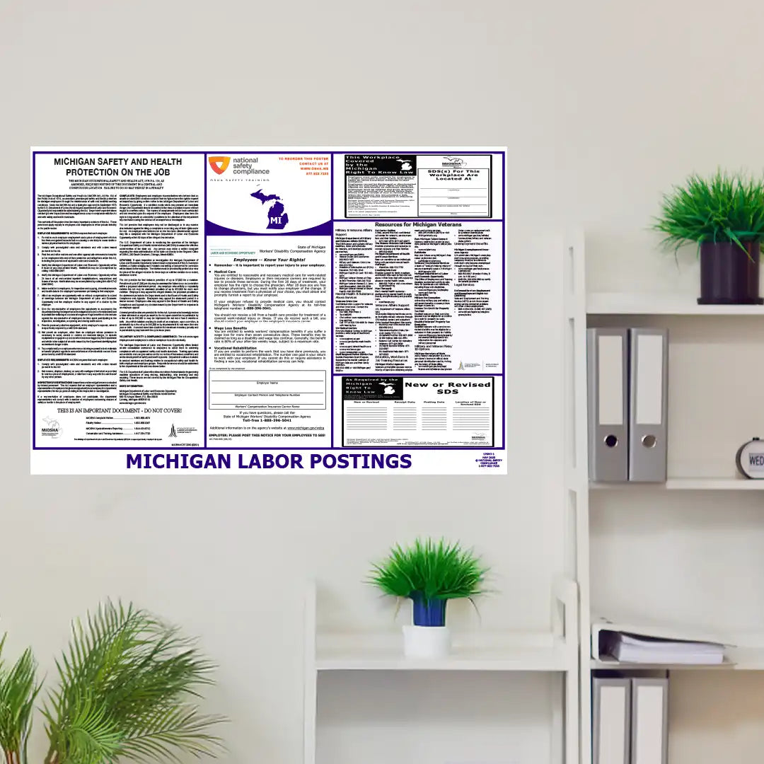 Michigan Labor Law Poster on a Wall