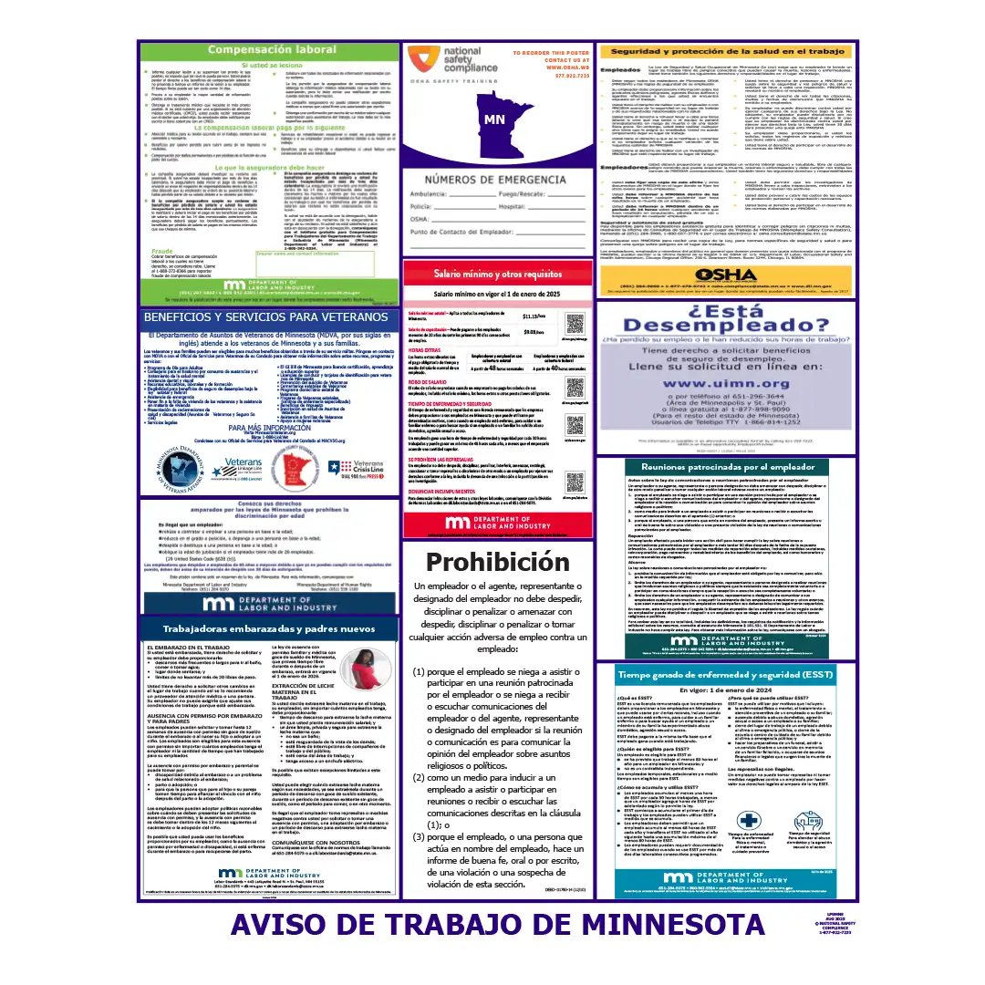 Minnesota Labor Law Poster Spanish
