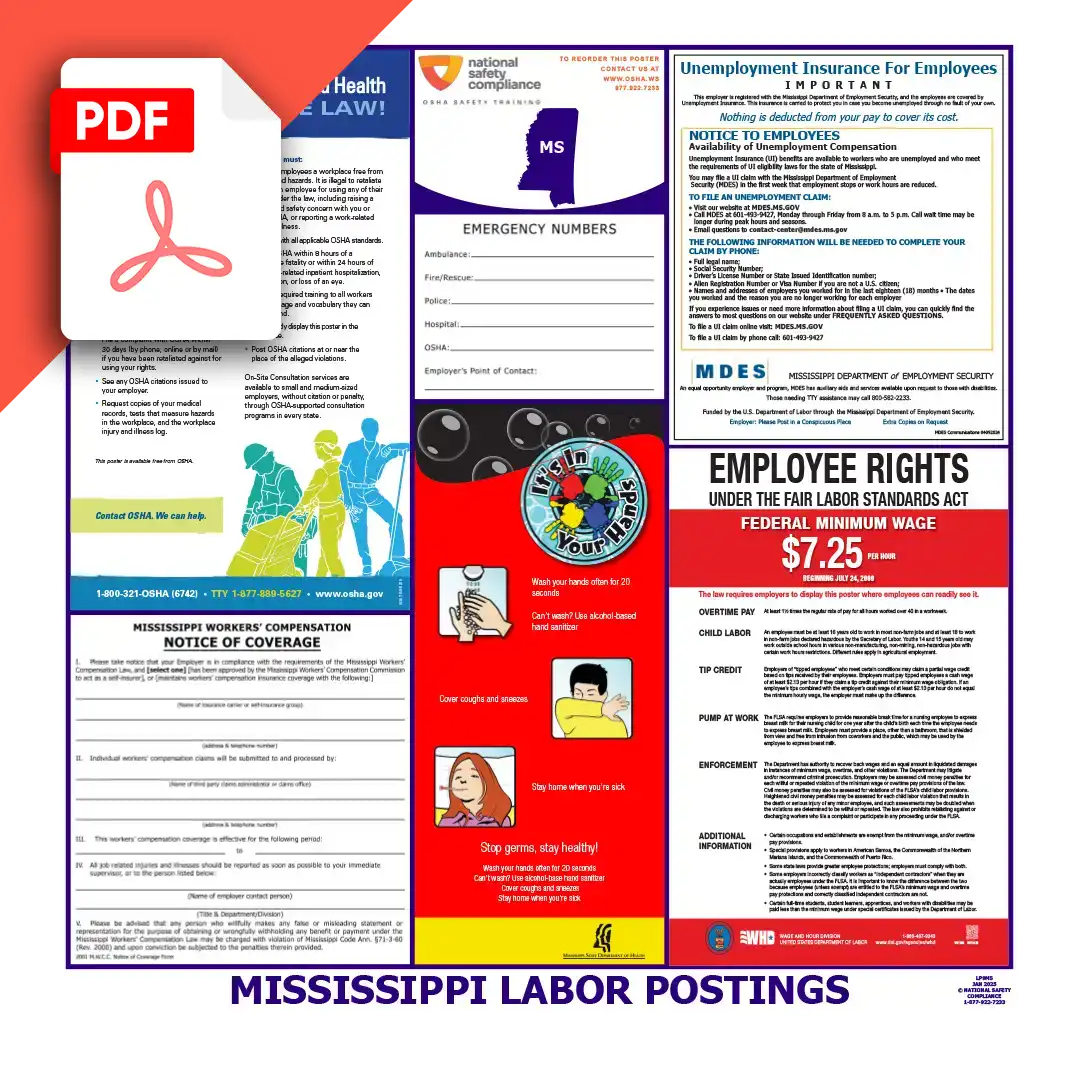 Mississippi Labor Law Poster PDF Download
