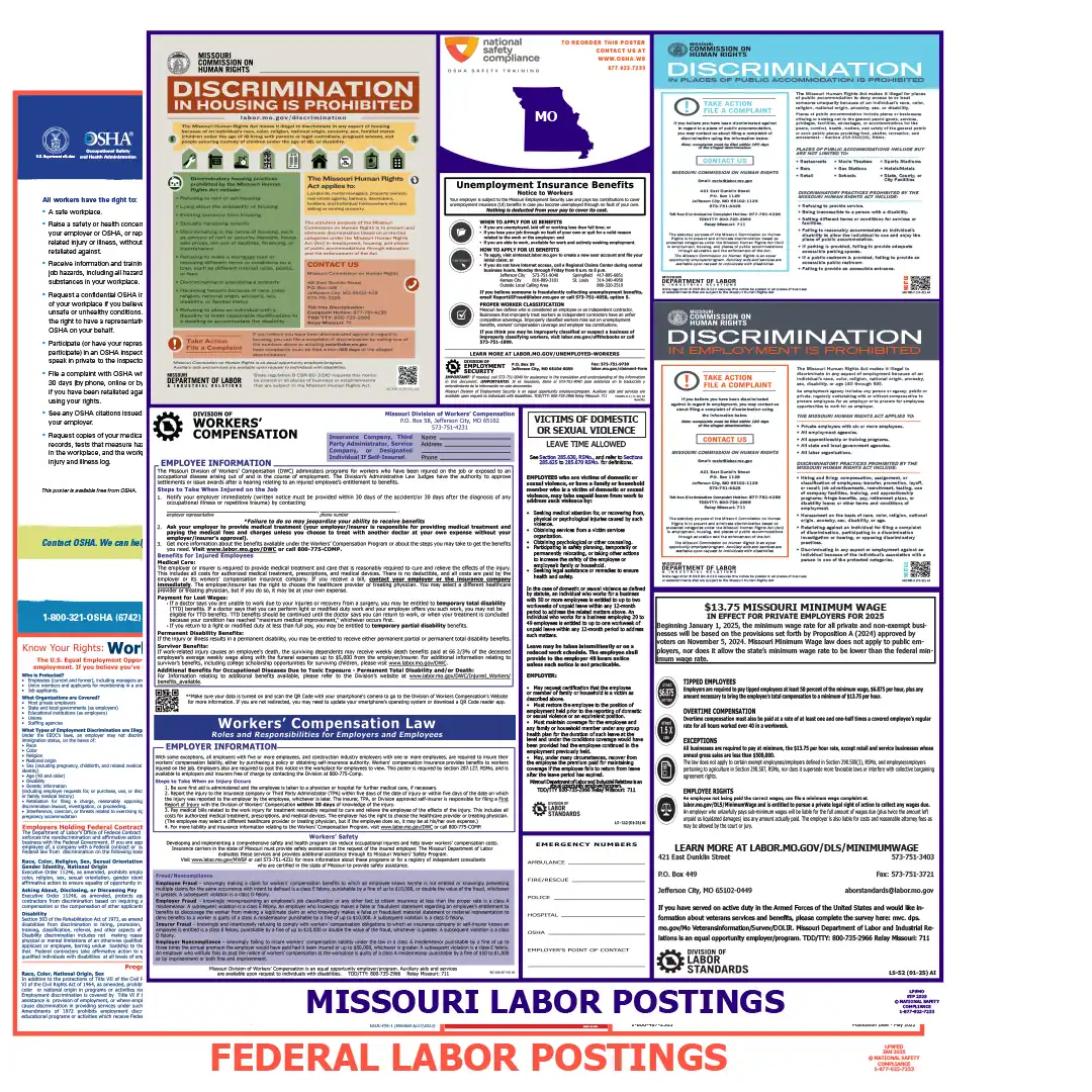 Missouri & Federal Labor Law Posters English