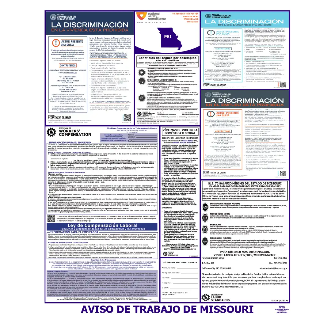 Missouri Labor Law Poster Spanish