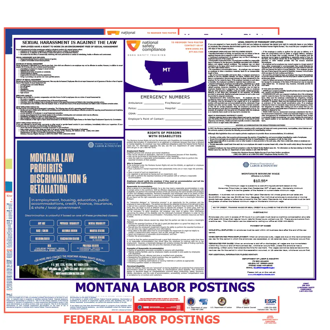 Montana & Federal Labor Law Posters English