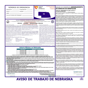 Nebraska Labor Law Poster Spanish
