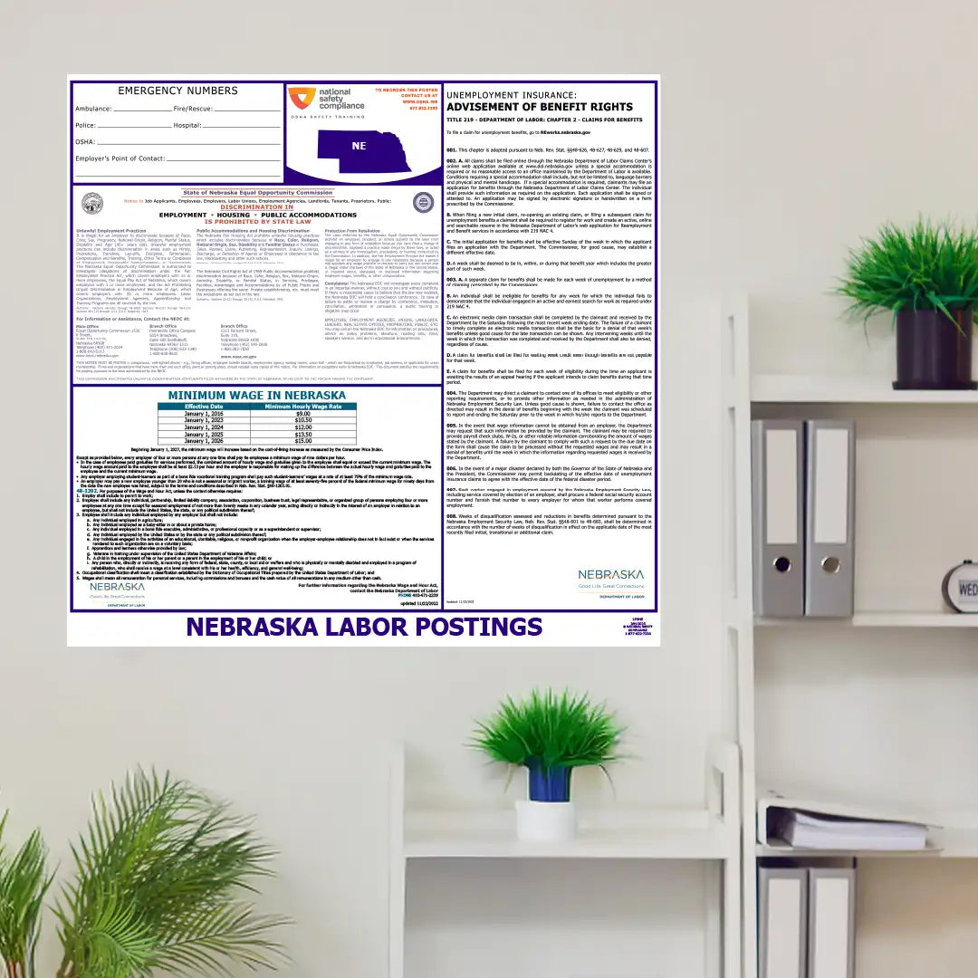 Nebraska Labor Law Poster in room