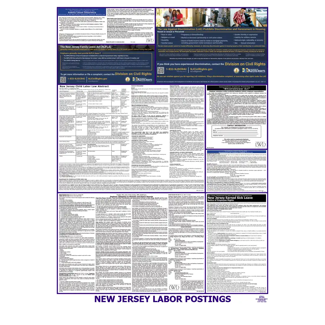 New Jersey Labor Law Poster English