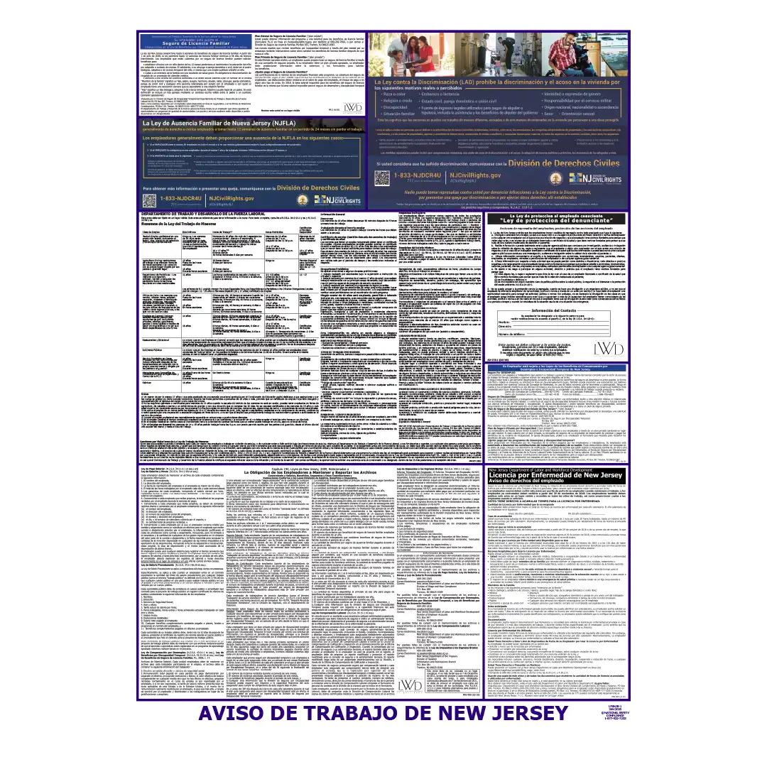New Jersey Labor Law Poster Spanish